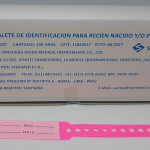 Brazelete de Identificacion Descartable Pediatrico Para Niña C/ Rosado x 100 unds