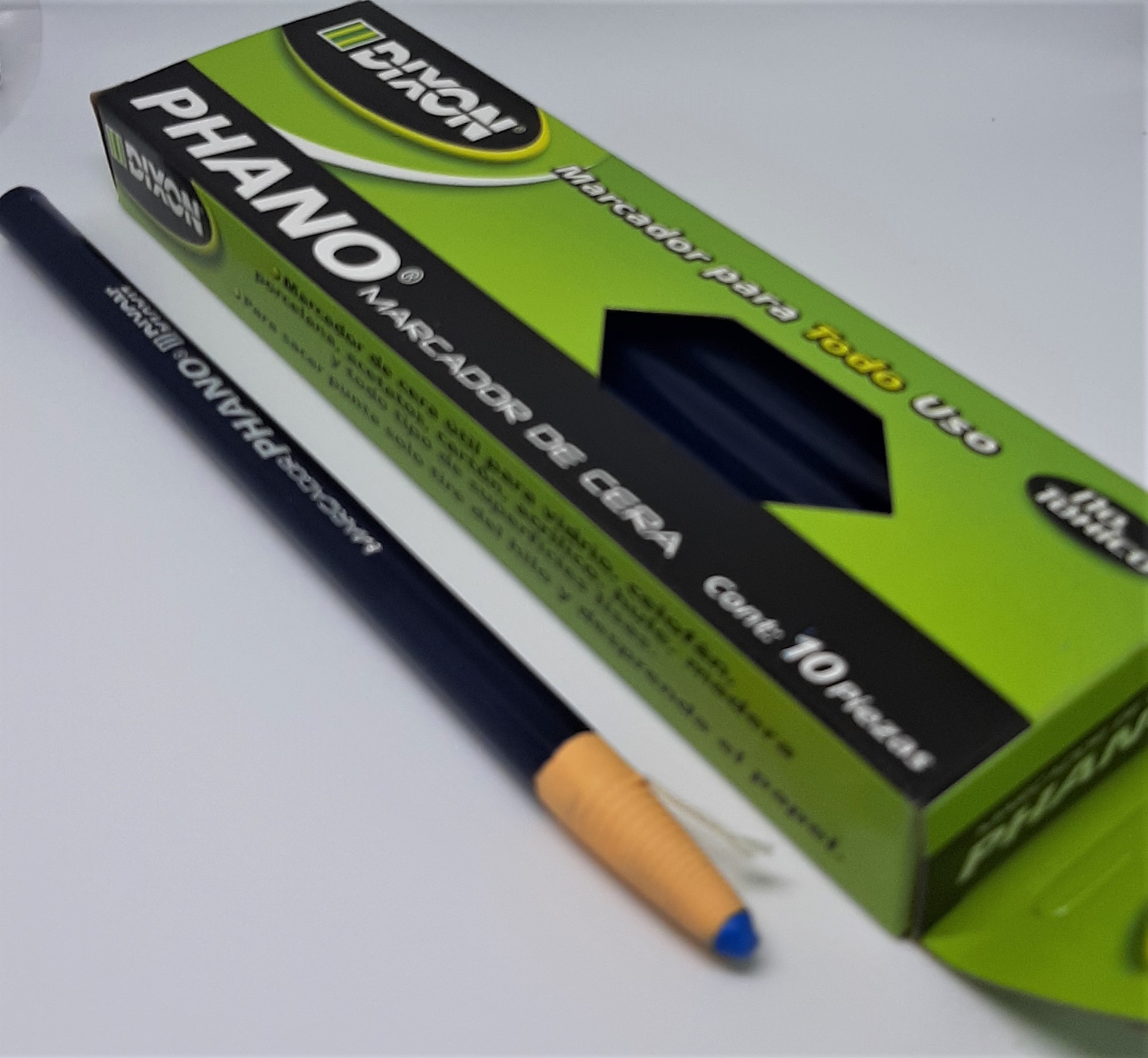 Lapiz de Cera para Marcar Vidrio C/ Azul x 10 unds